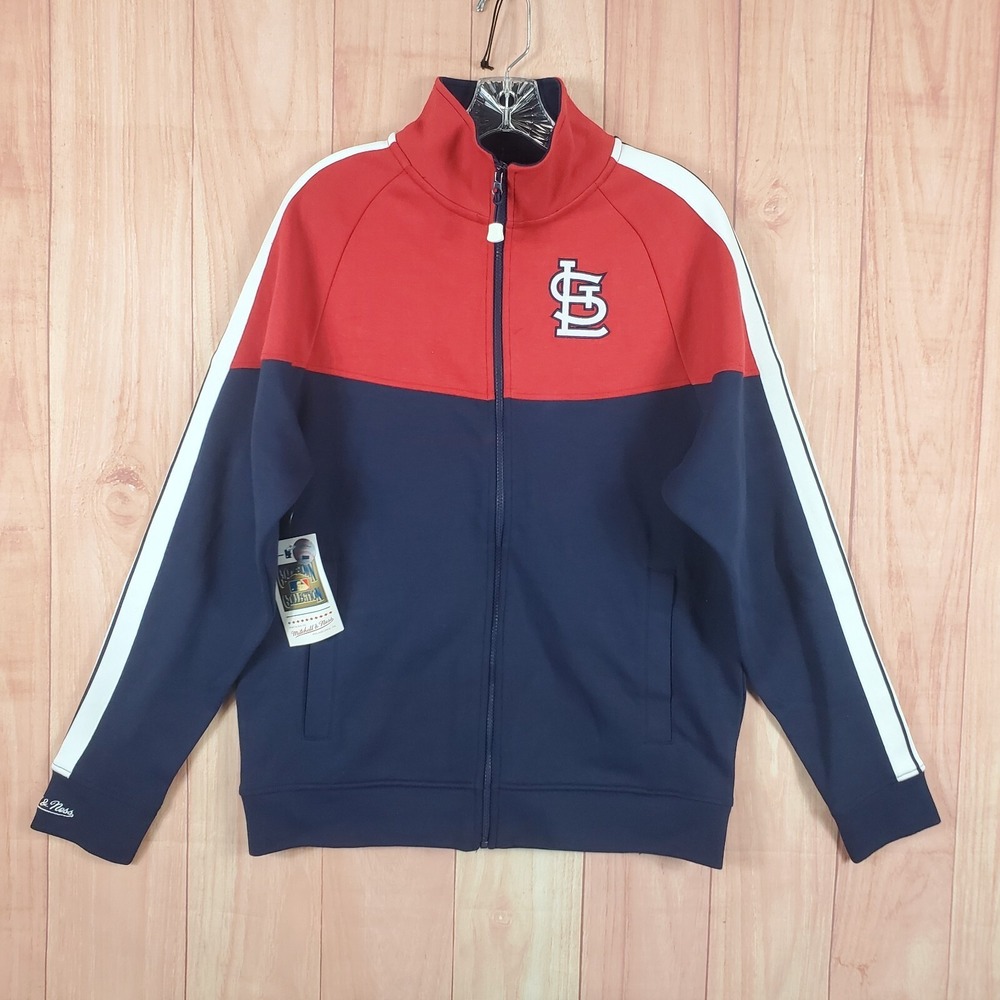 Mitchell & Ness Mens Track‎ Jacket Medium St. Louis Cardinals Full Zip Baseball